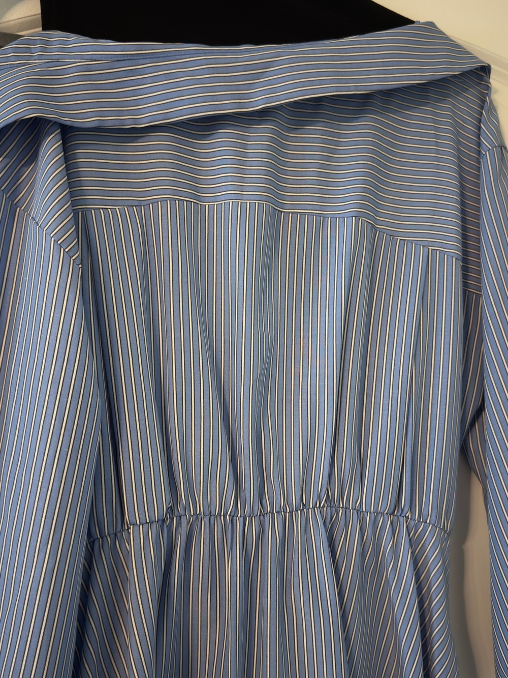 Maje Striped Blue Tie-Waist Shirt Dress - Picture 9 of 13